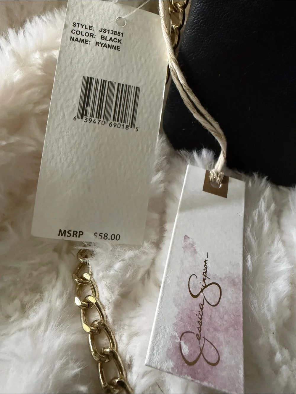 Jessica Simpson Black Crossbody Bag with Gold Accents
